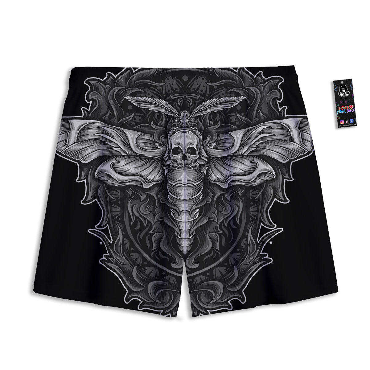 Lime Green Print Pattern Mesh Shorts