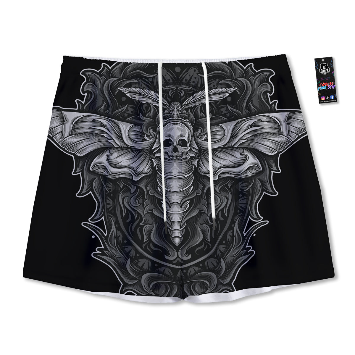 Lime Green Print Pattern Mesh Shorts