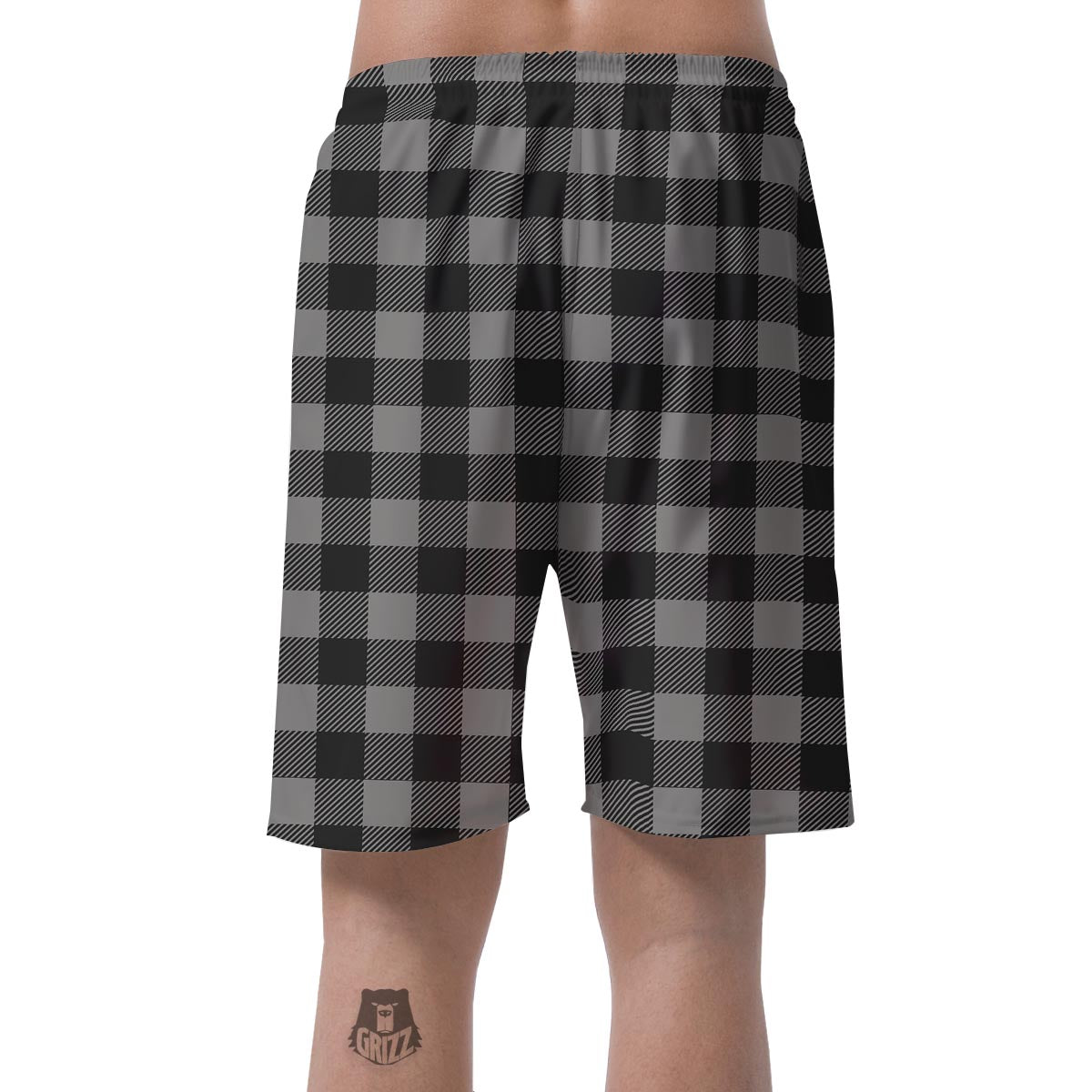 Grey Plaid Men's Shorts-grizzshop