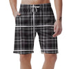 Grey Plaid Tartan Men's Shorts-grizzshop