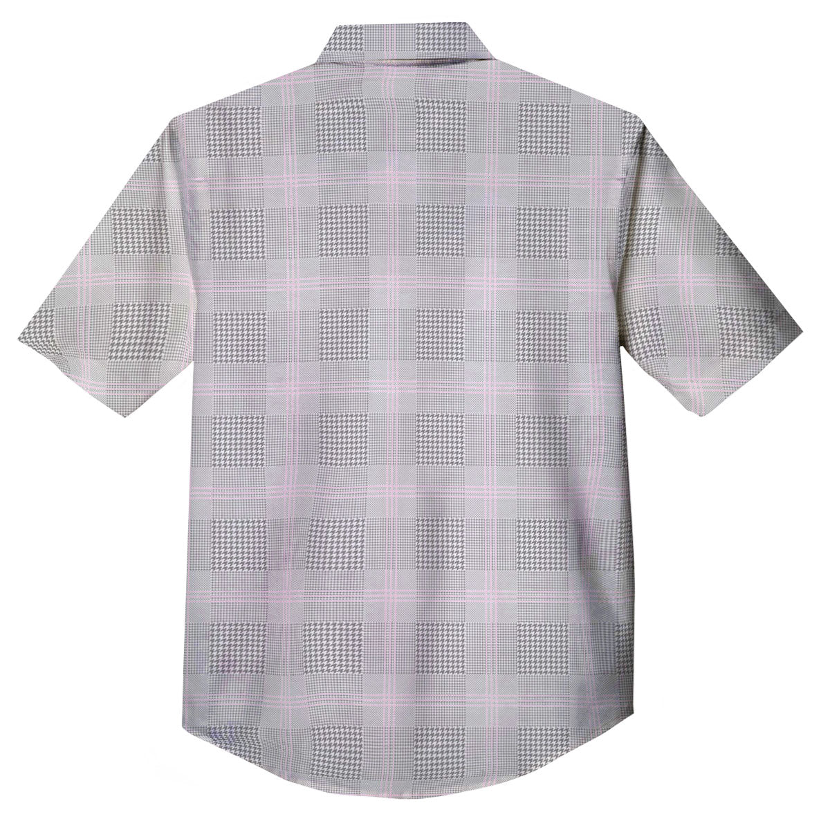 Grey Prince Of Wales Check Print Button Up Shirt-grizzshop