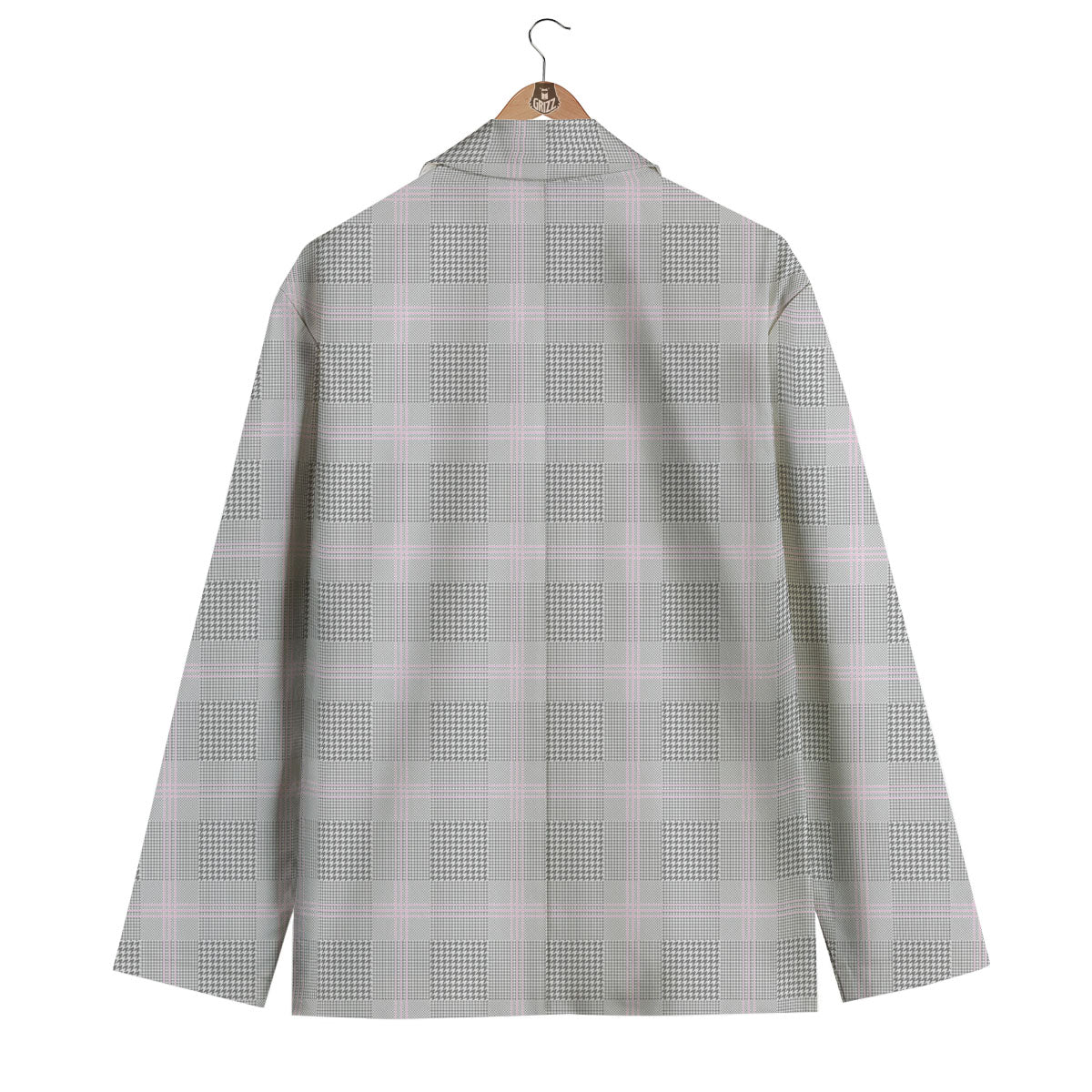 Grey Prince Of Wales Check Print Men's Blazer-grizzshop