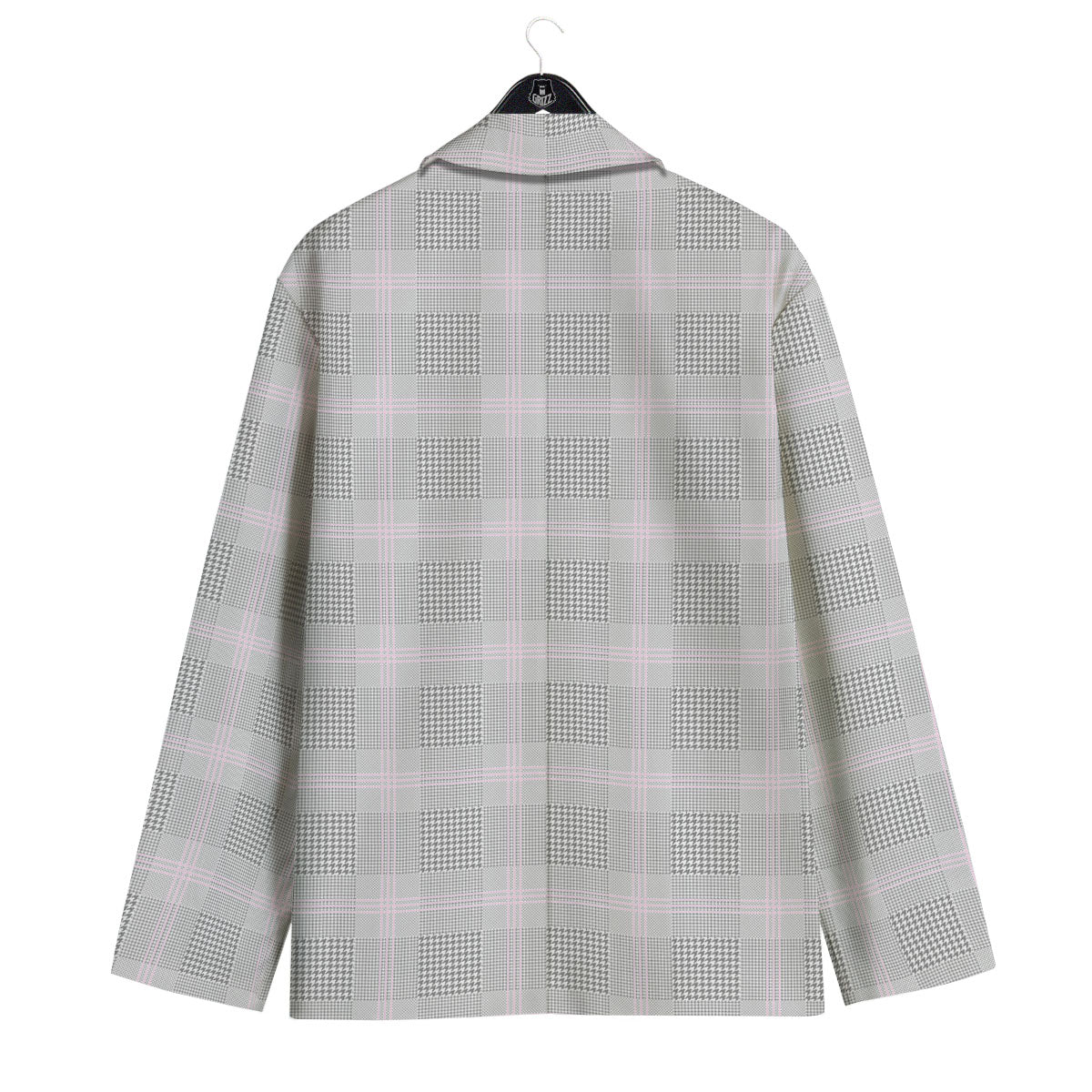 Grey Prince Of Wales Check Print Men's Sport Coat-grizzshop