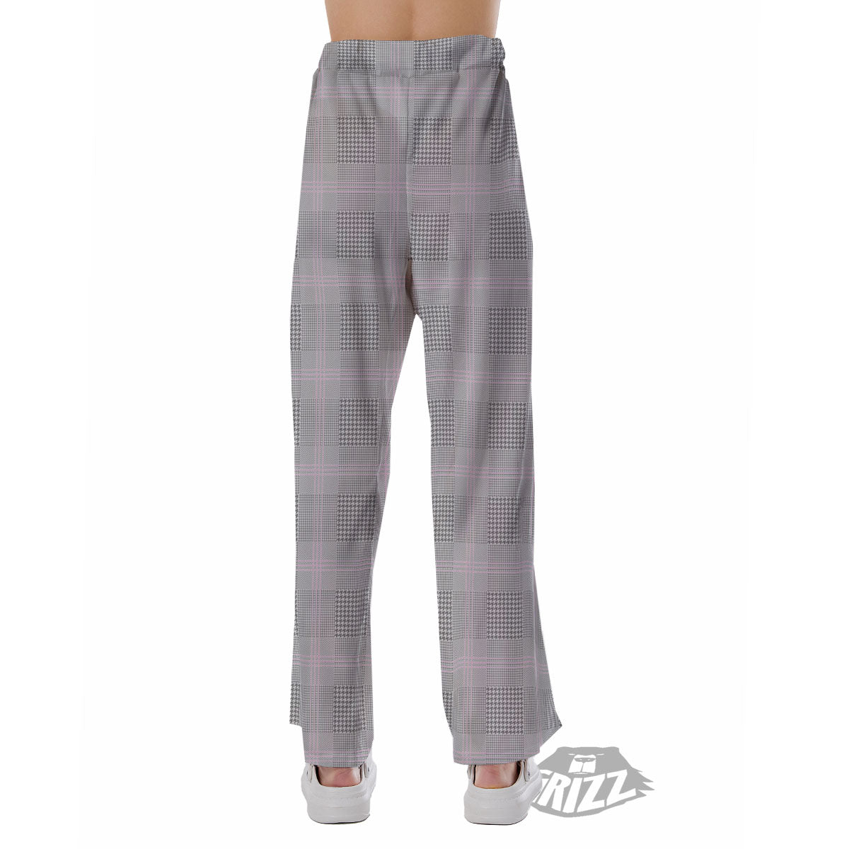 Grey Prince Of Wales Check Print Pajama Pants-grizzshop