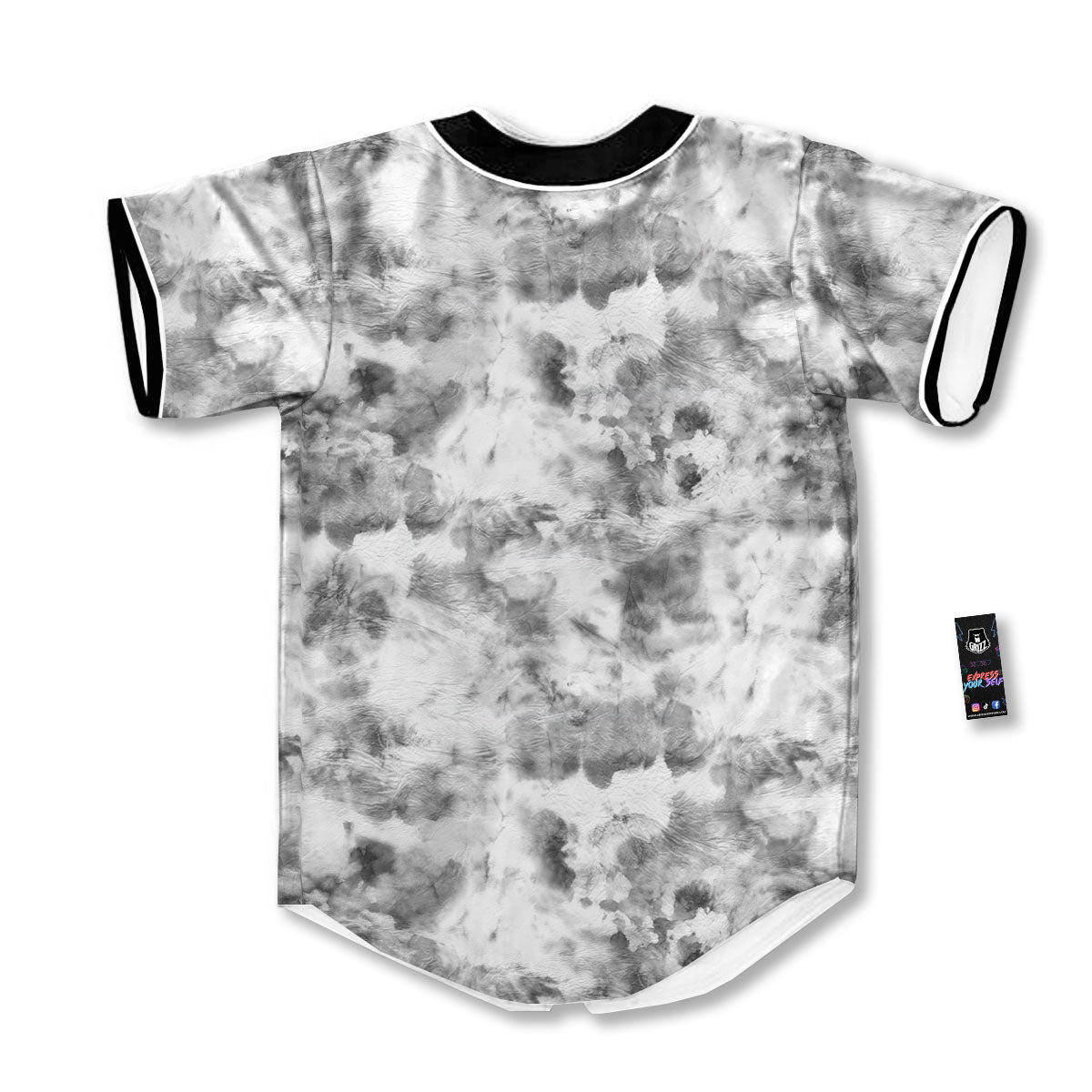 Grey Smoke Marble Print Pattern Baseball Jersey-grizzshop