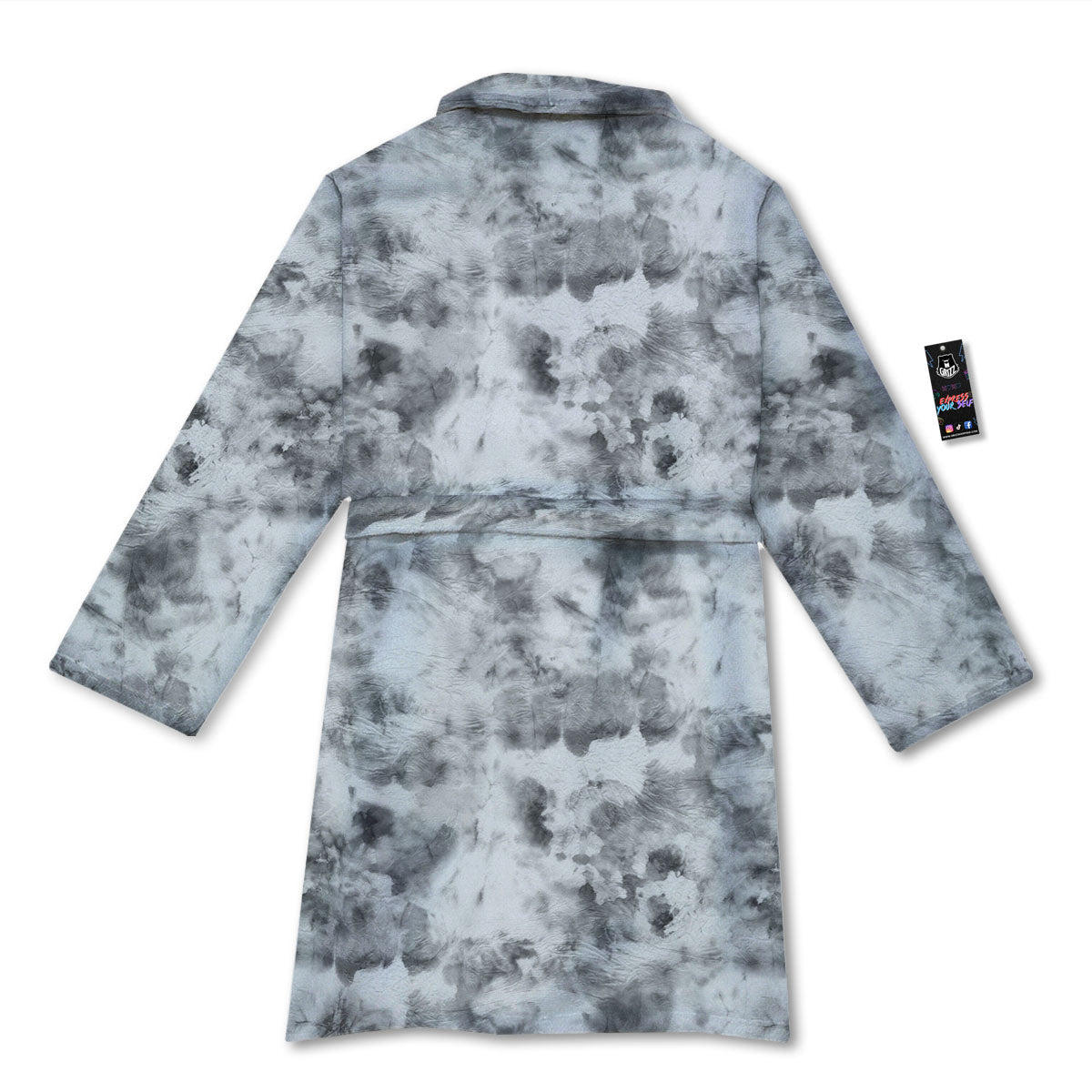 Grey Smoke Marble Print Pattern Bathrobe-grizzshop