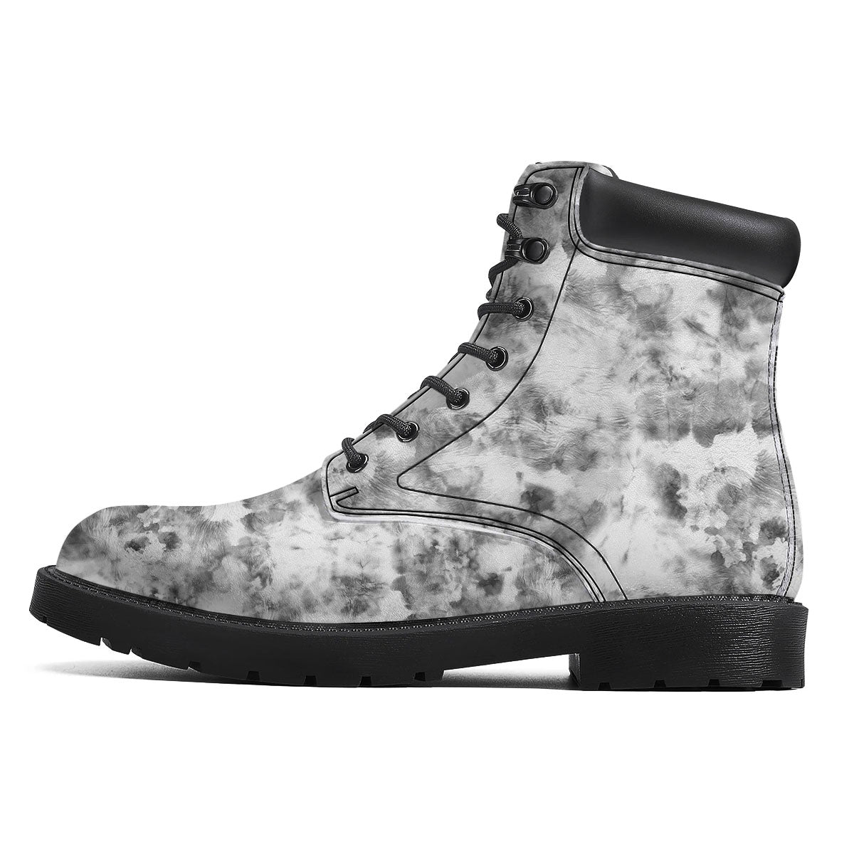 Grey Smoke Marble Print Pattern Boots-grizzshop