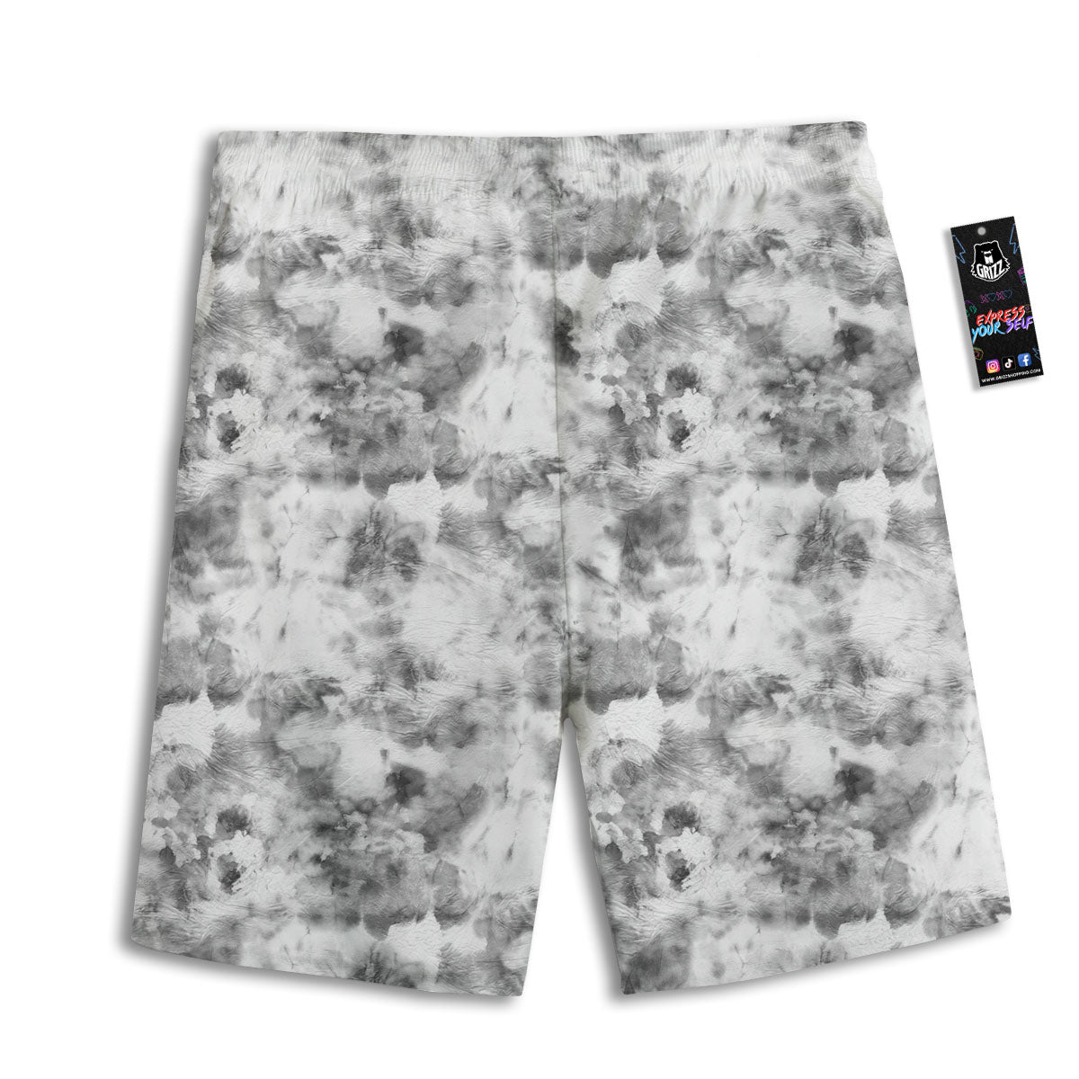 Grey Smoke Marble Print Pattern Men's Athletic Shorts