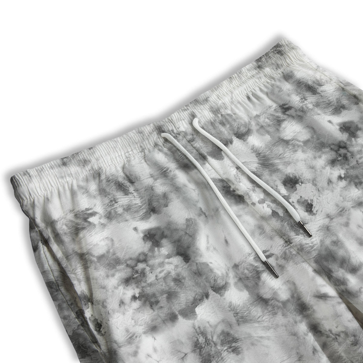 Grey Smoke Marble Print Pattern Men's Athletic Shorts