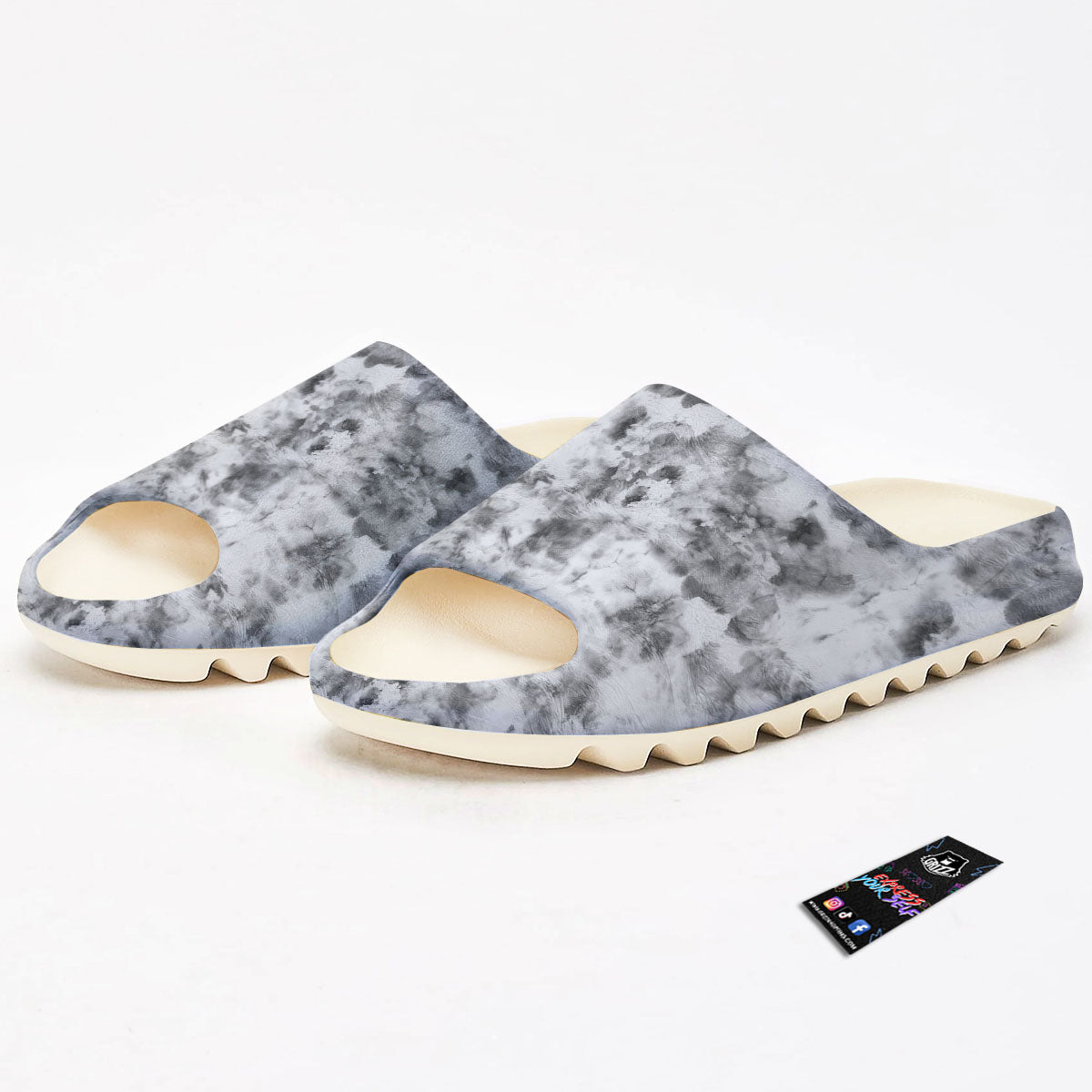 Grey Smoke Marble Print Pattern Sandals-grizzshop