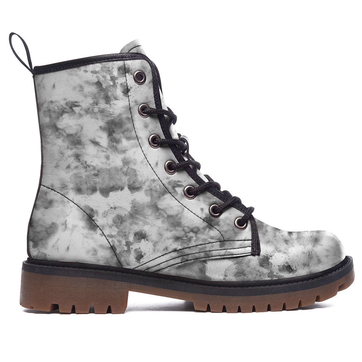 Grey Smoke Marble Print Pattern Work Boots-grizzshop