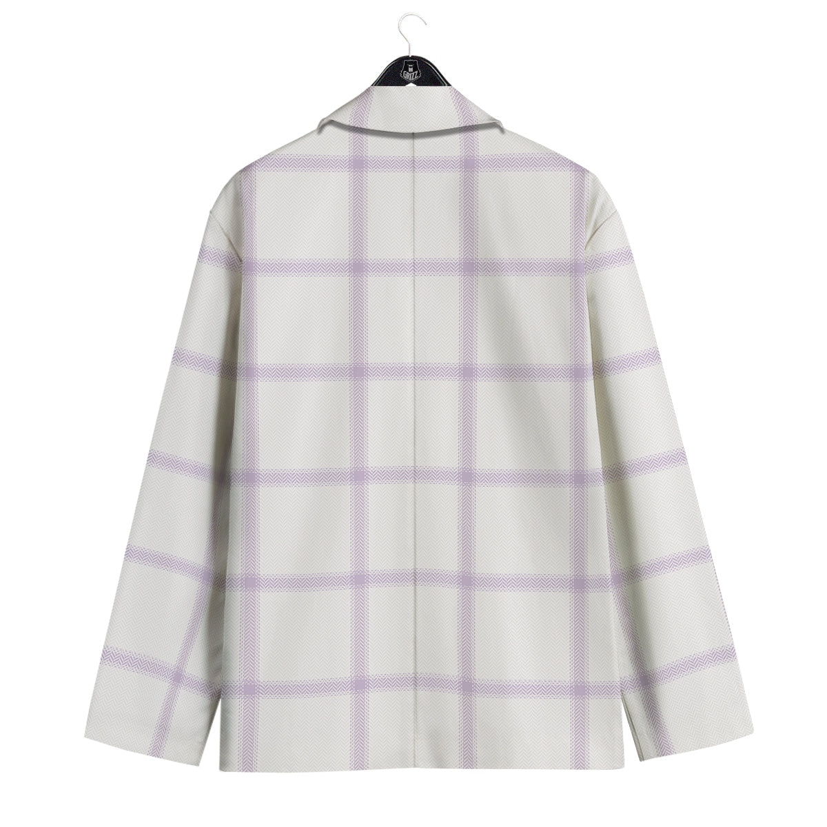 Grey White And Purple Tattersall Print Pattern Men's Sport Coat-grizzshop