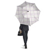 Grey White And Purple Tattersall Print Pattern Umbrella-grizzshop