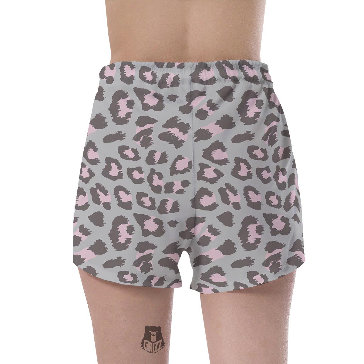 Grey and Pink Leopard Women's Shorts-grizzshop