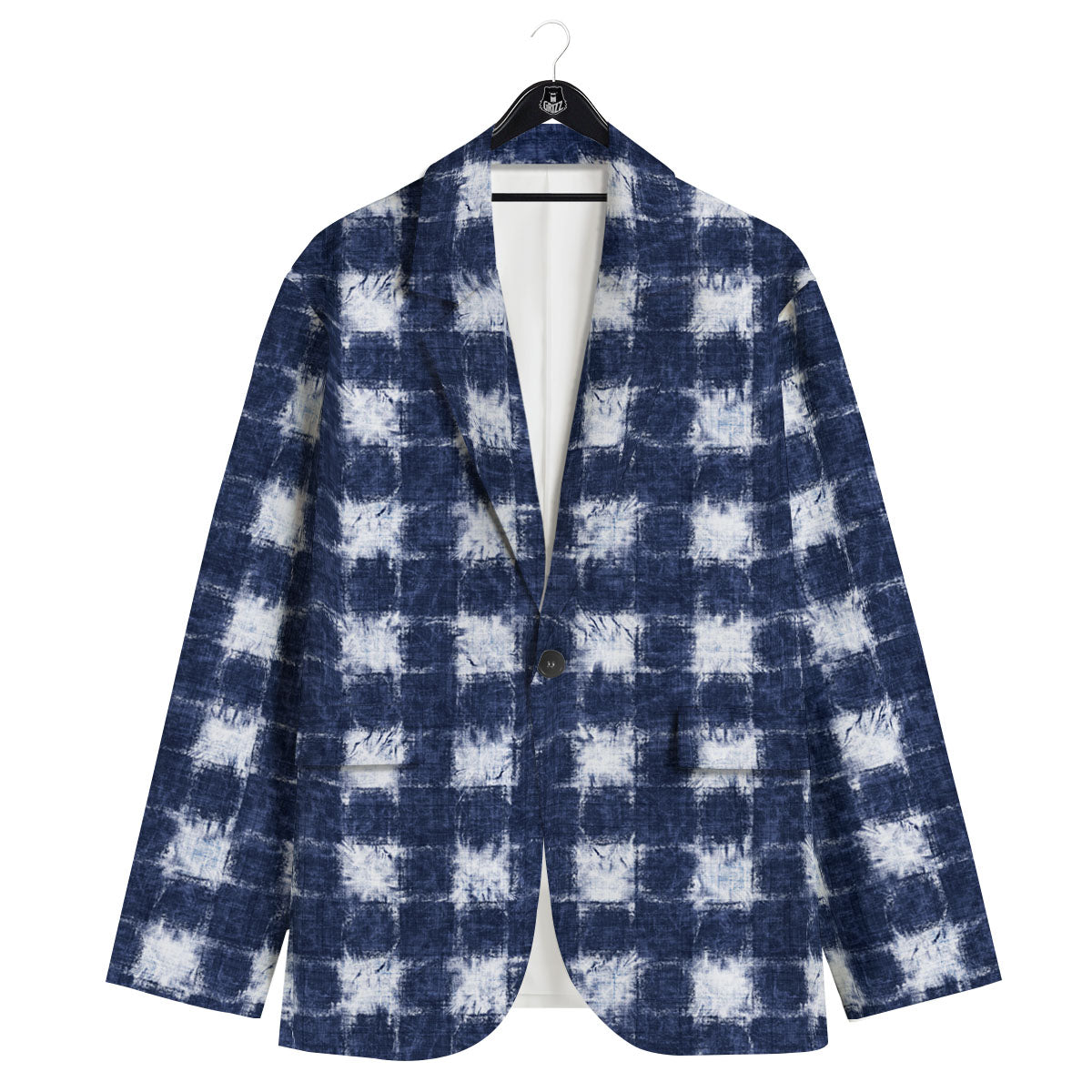 Grid Shibori Print Pattern Men's Sport Coat-grizzshop
