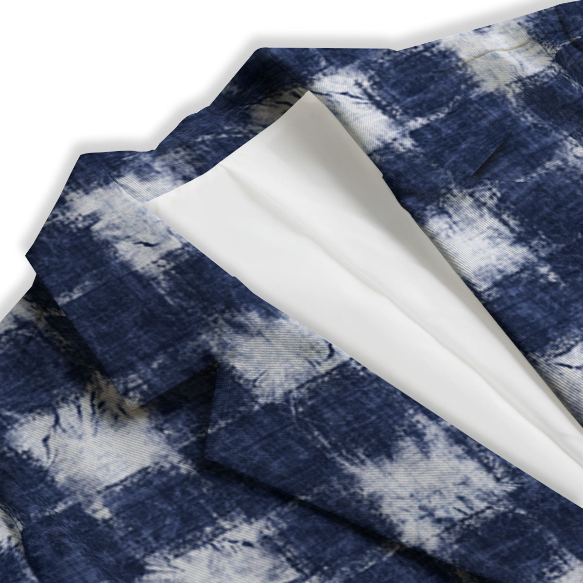 Grid Shibori Print Pattern Women's Blazer-grizzshop