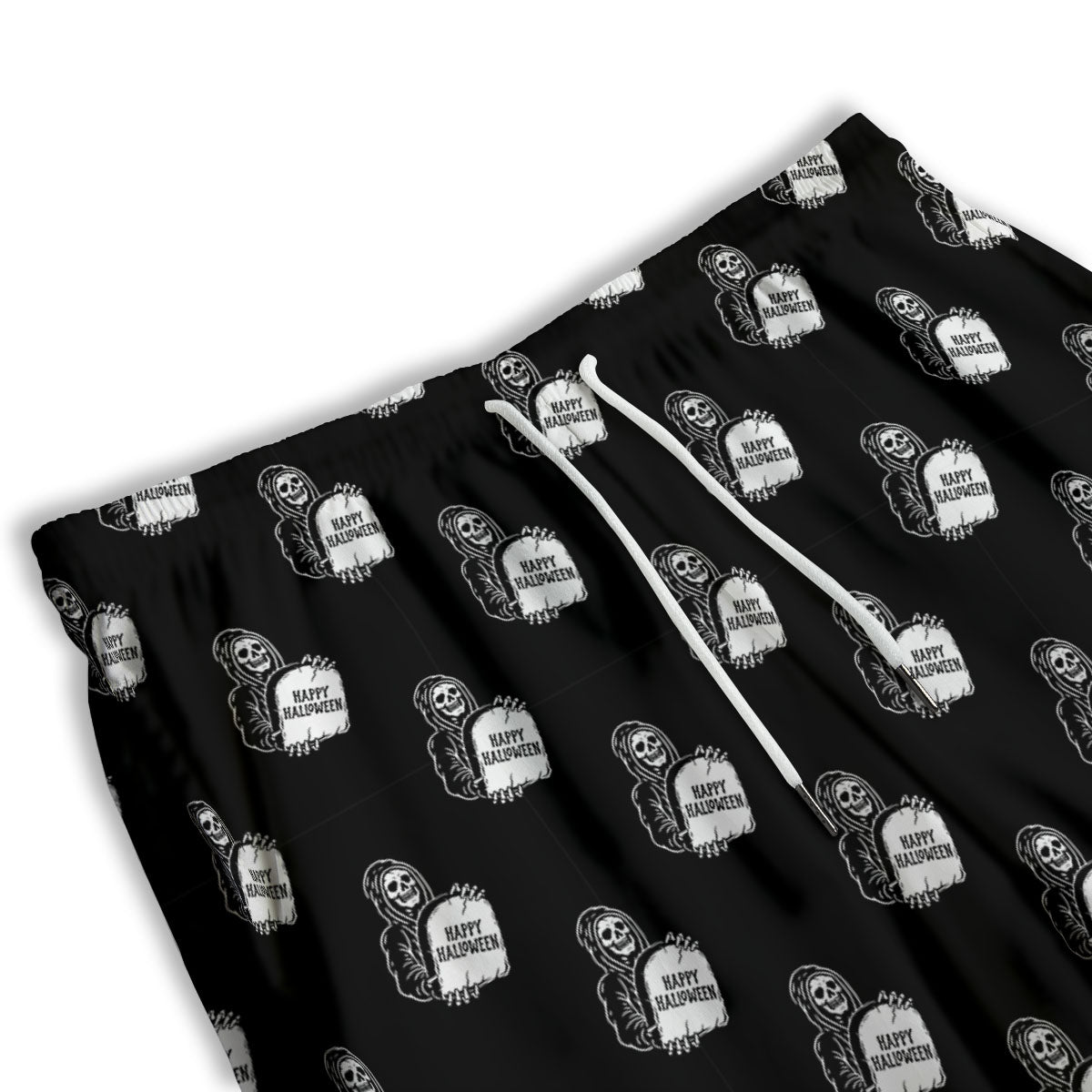 Grim Reaper Halloween Print Pattern Men's Athletic Shorts