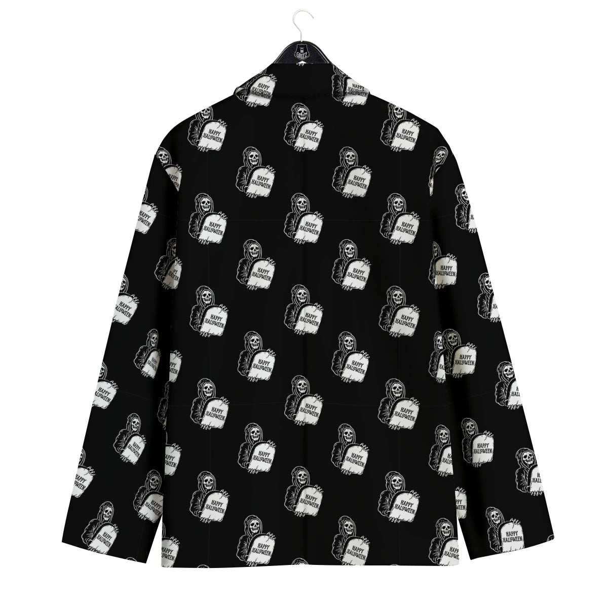 Grim Reaper Halloween Print Pattern Men's Sport Coat-grizzshop