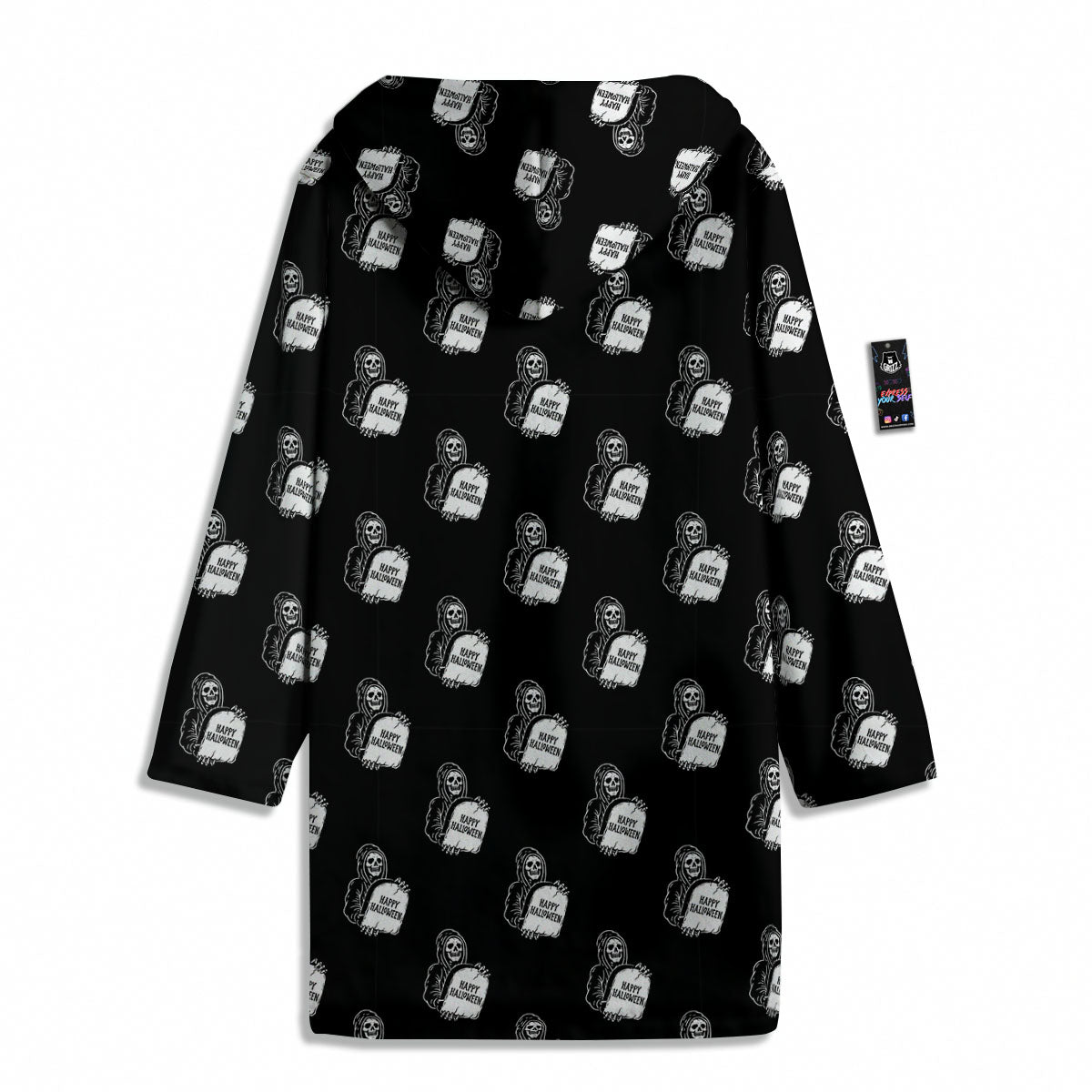 Grim Reaper Halloween Print Pattern Men's Windbreaker Jacket-grizzshop