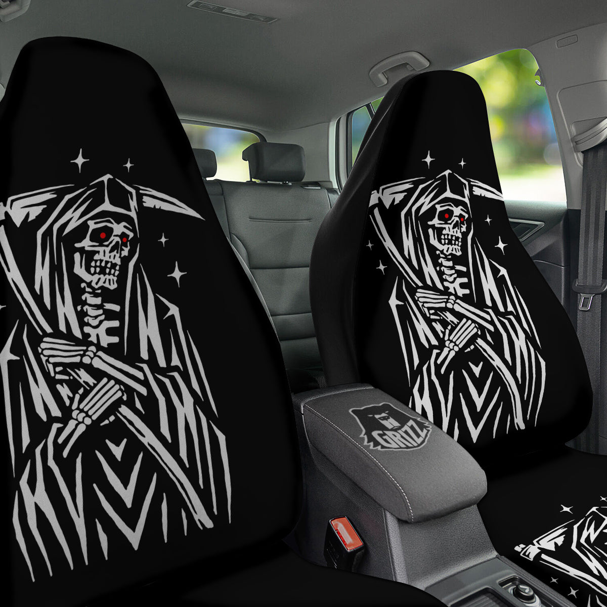 Grim Reaper Sad Print Car Seat Covers-grizzshop