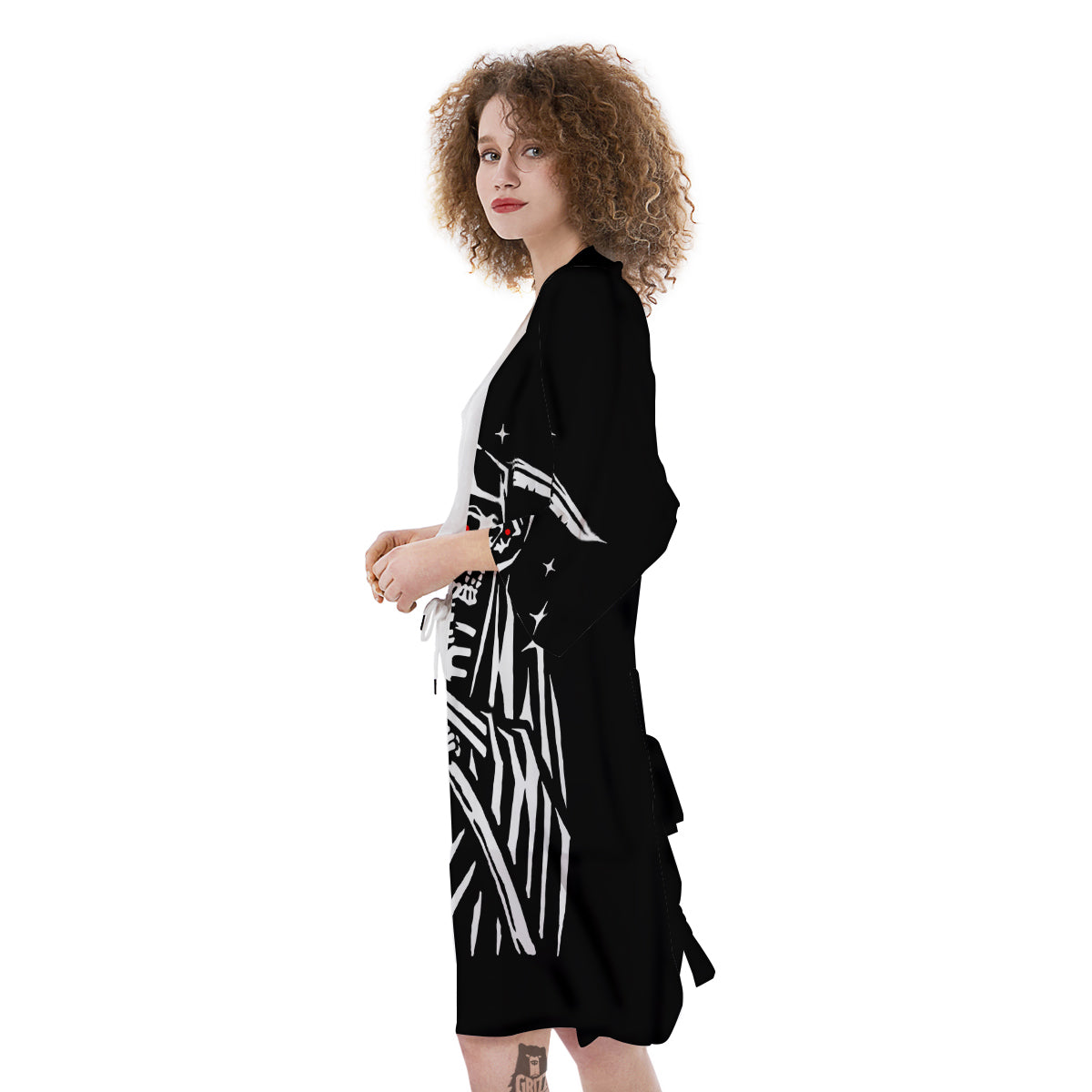 Grim Reaper Sad Print Kimono-grizzshop