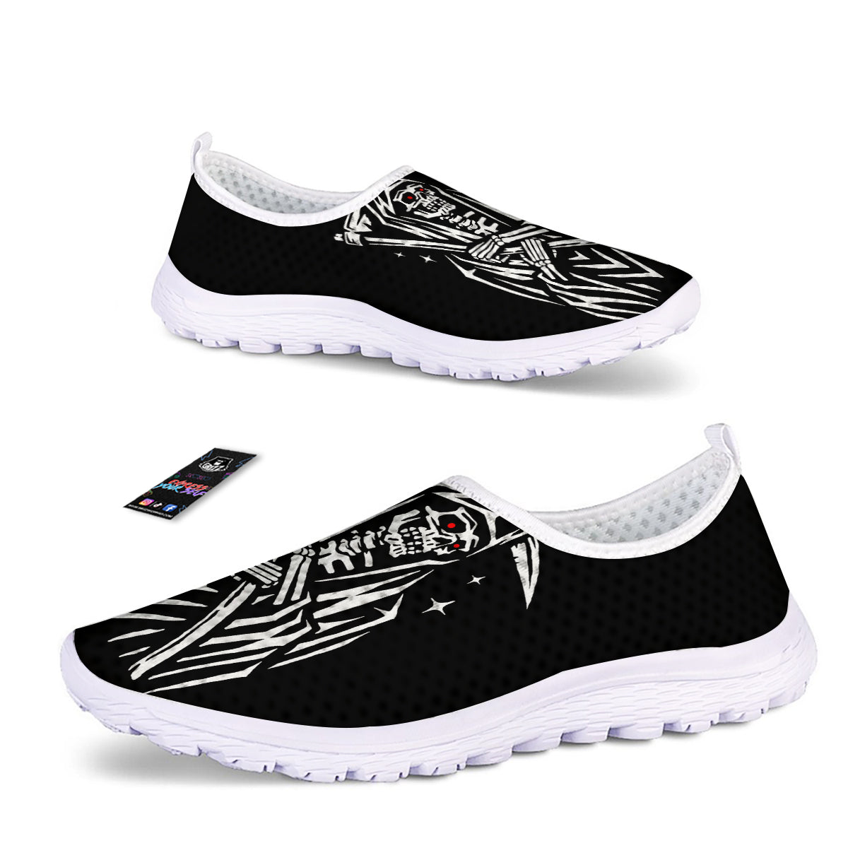 Grim Reaper Sad Print Nurse Shoes-grizzshop