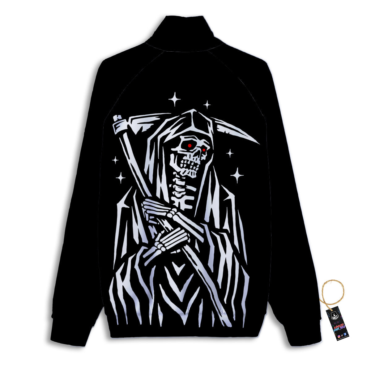 Grim Reaper Sad Print Track Jacket-grizzshop