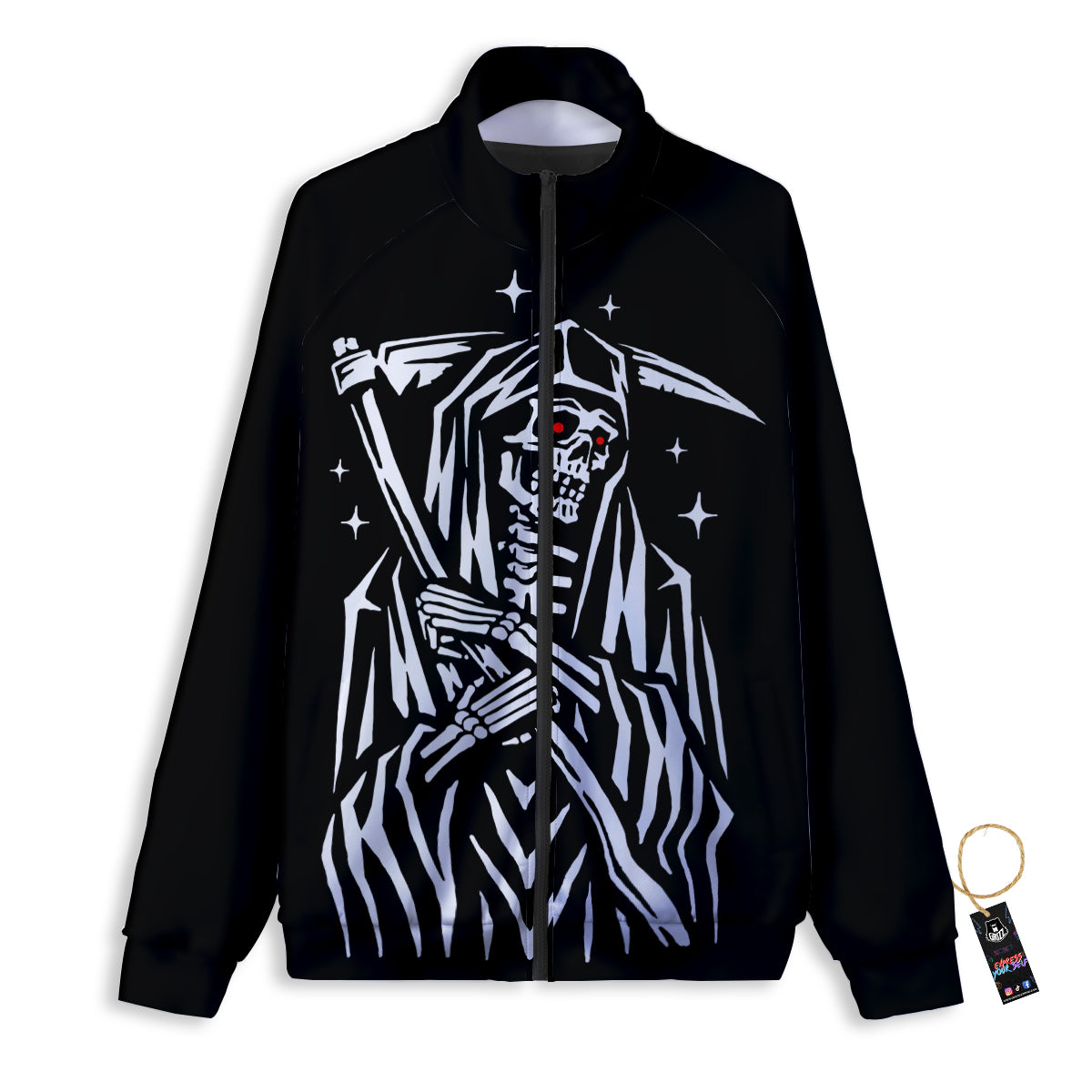 Grim Reaper Sad Print Track Jacket-grizzshop