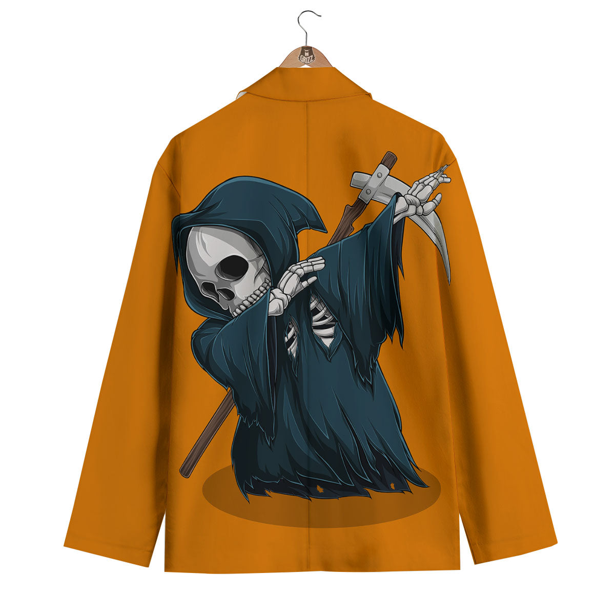 Grim Reaper Skeleton Dap Print Men's Blazer-grizzshop