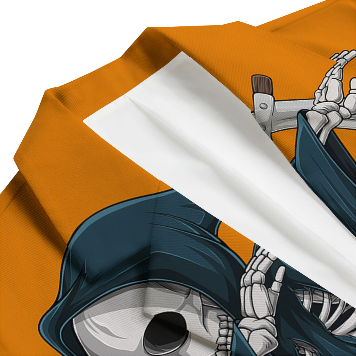 Grim Reaper Skeleton Dap Print Men's Blazer-grizzshop