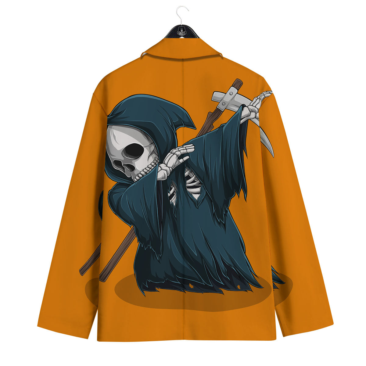 Grim Reaper Skeleton Dap Print Men's Sport Coat-grizzshop