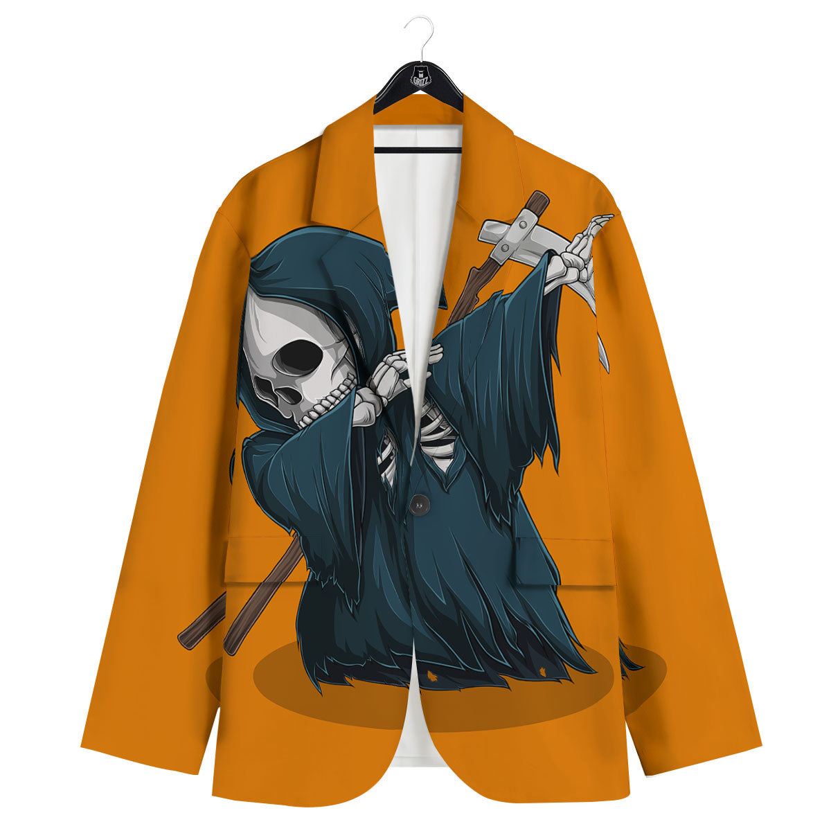 Grim Reaper Skeleton Dap Print Men's Sport Coat-grizzshop