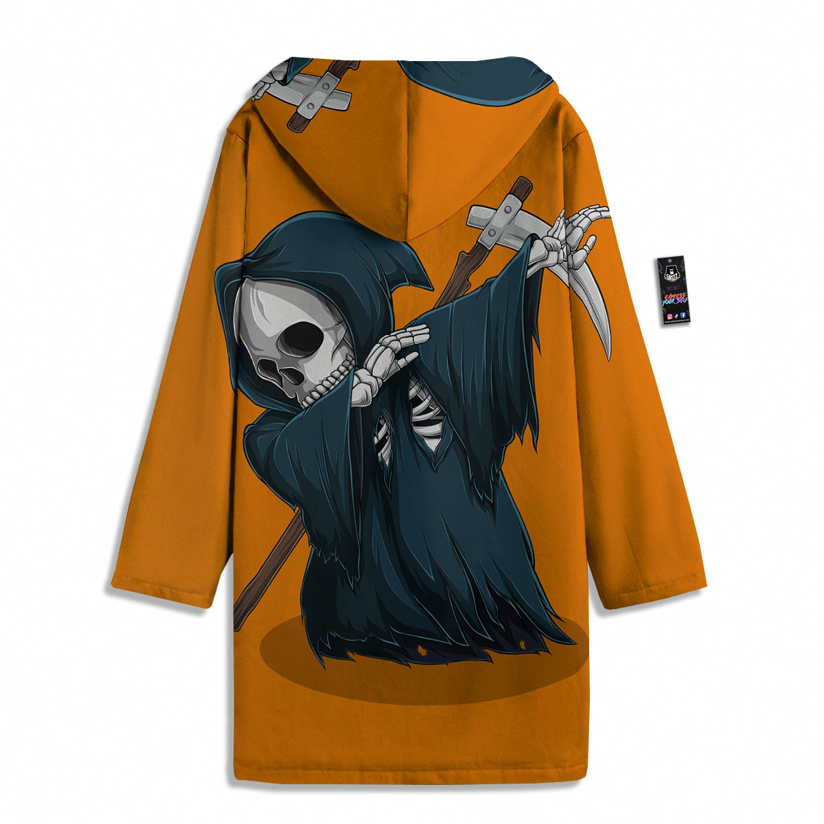 Grim Reaper Skeleton Dap Print Men's Windbreaker Jacket-grizzshop