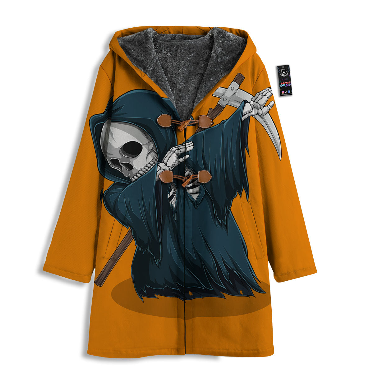 Grim Reaper Skeleton Dap Print Men's Windbreaker Jacket-grizzshop