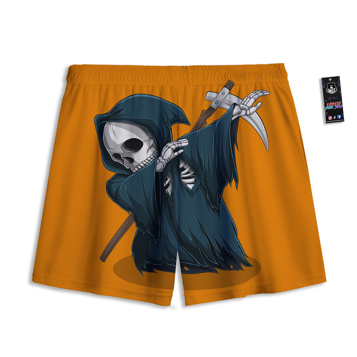 Howling Wolf Golden Bohemian Print Mesh Shorts