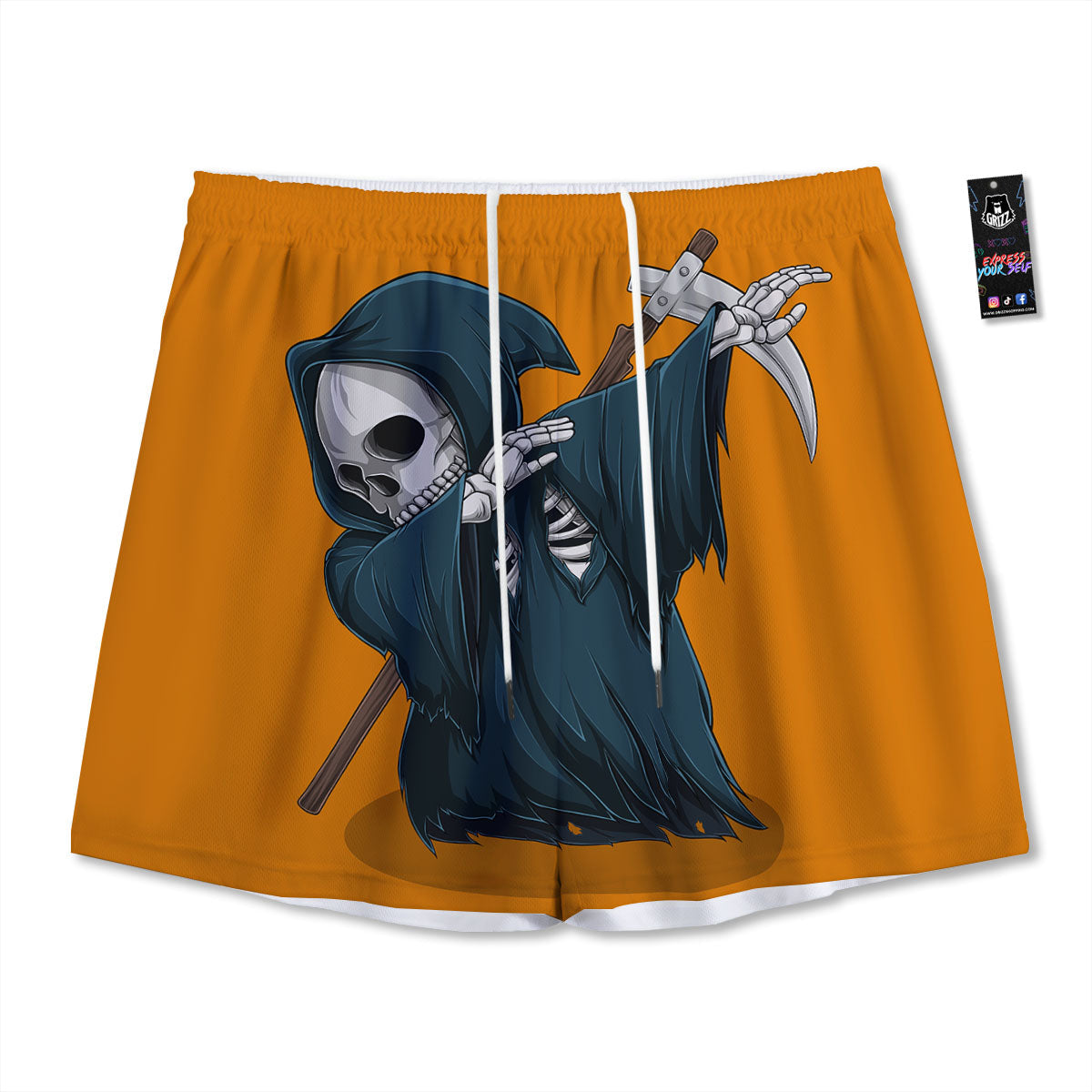 Howling Wolf Golden Bohemian Print Mesh Shorts
