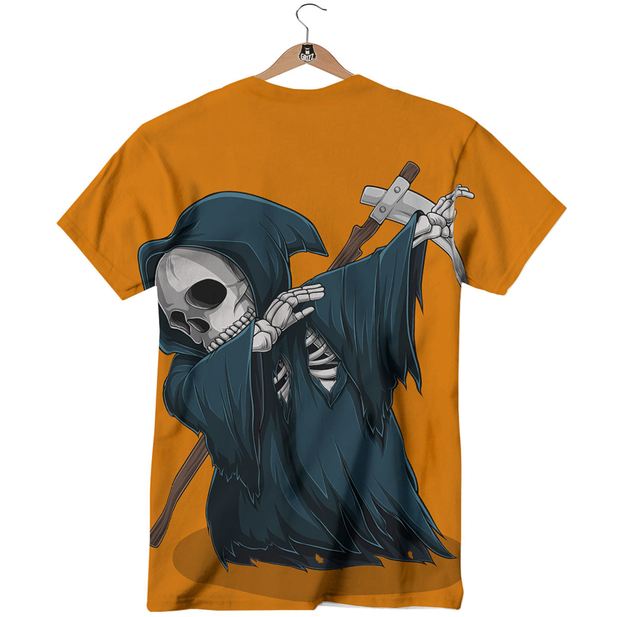 Grim Reaper Skeleton Dap Print T-Shirt-grizzshop
