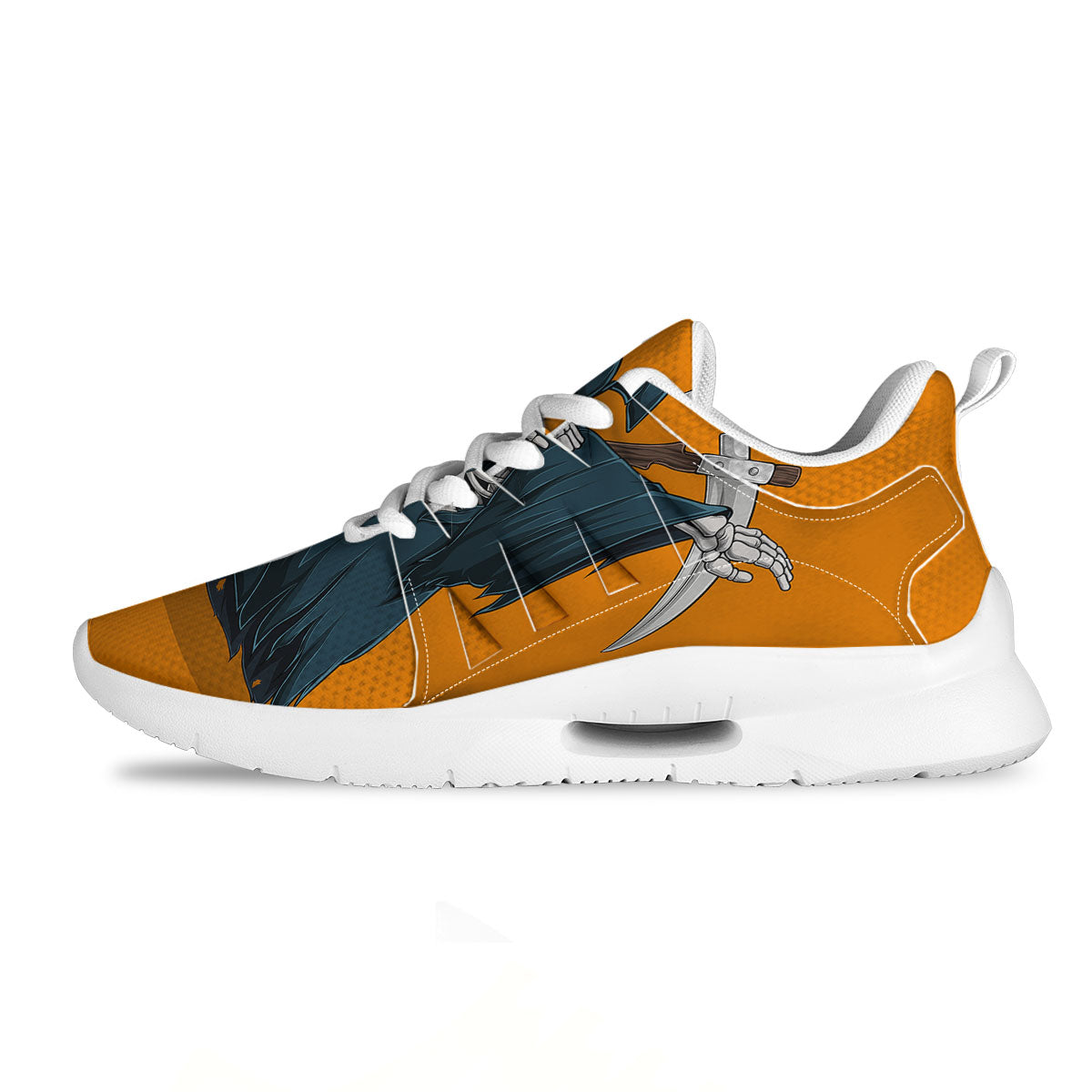 Grim Reaper Skeleton Dap Print Tennis Shoes-grizzshop