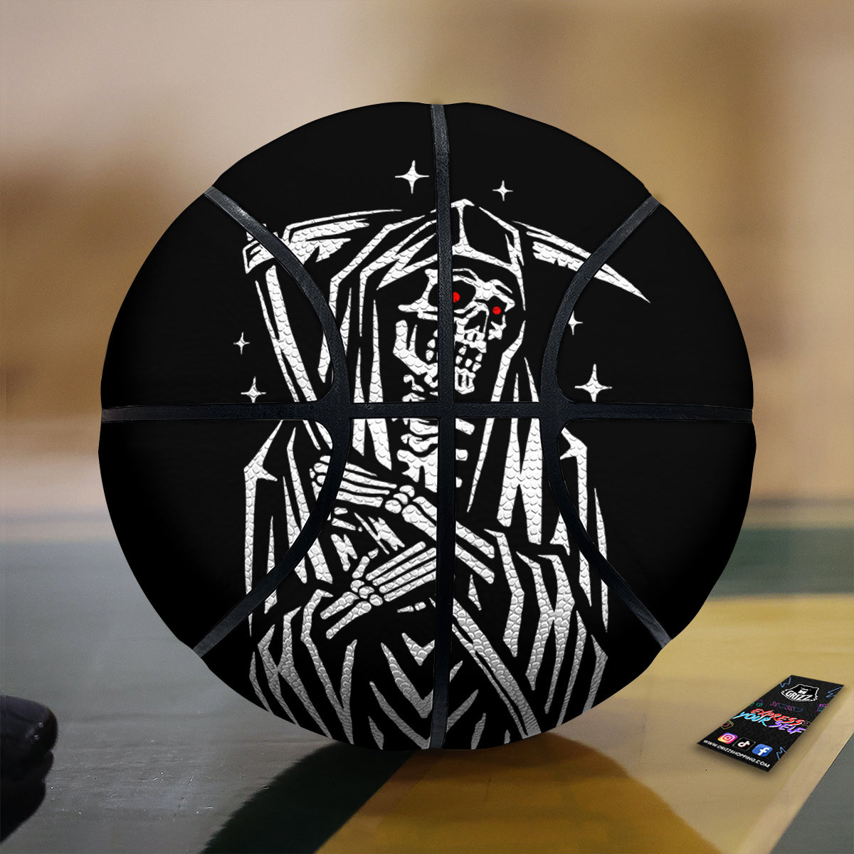 Grim Reaper Sad Print Basketball