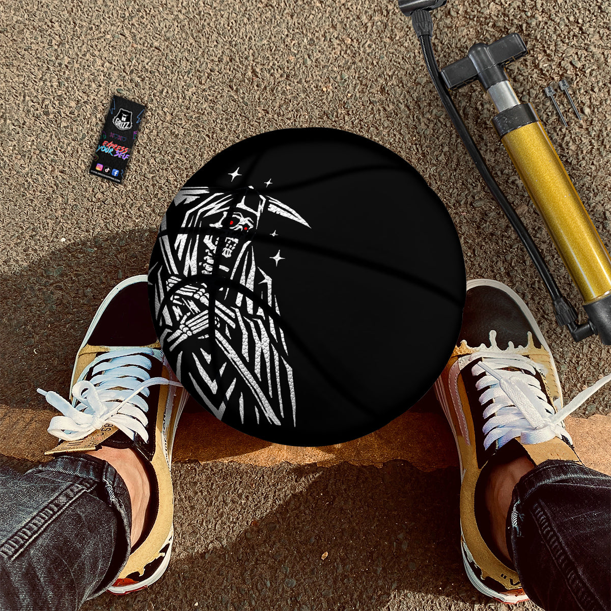 Grim Reaper Sad Print Basketball