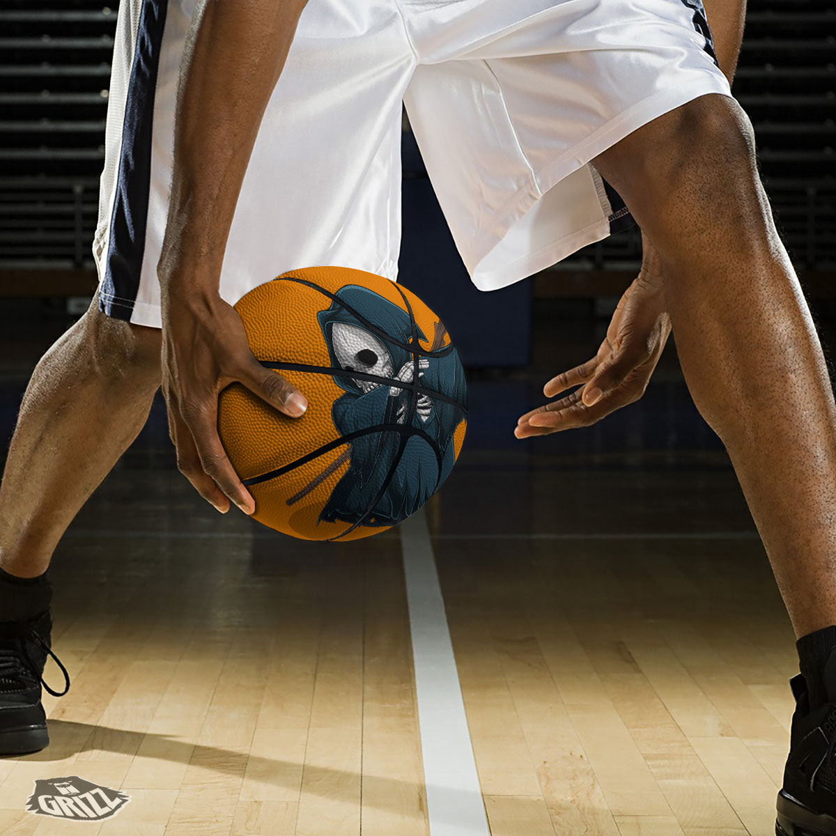 Grim Reaper Skeleton Dap Print Basketball