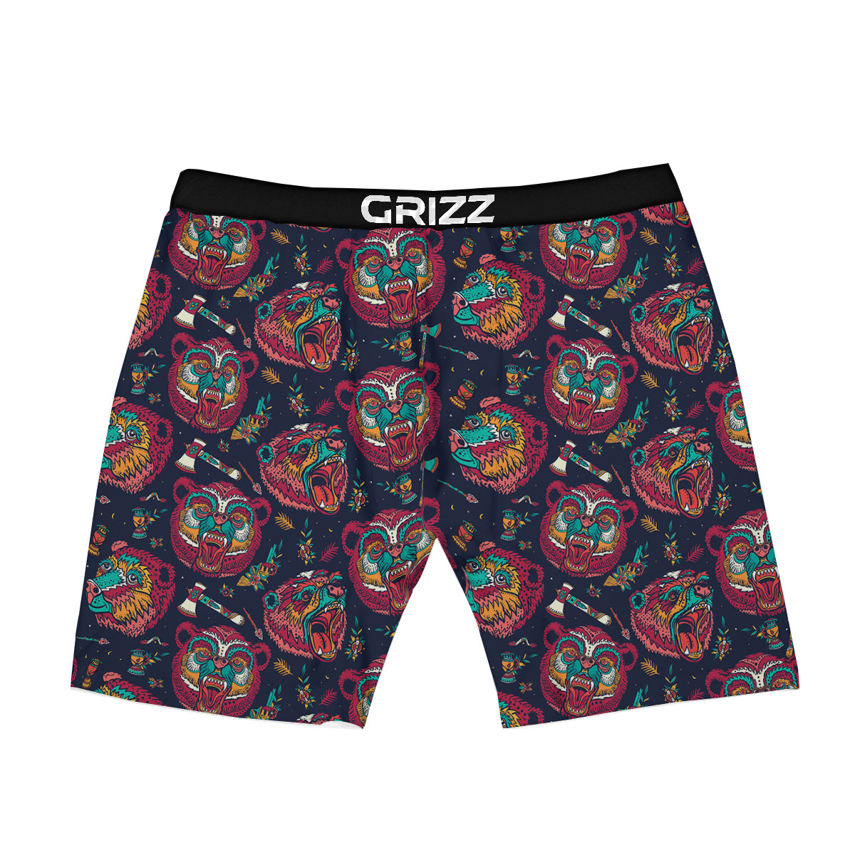 Grizz Bear Oldschool Tattoo Print Pattern Boxer Briefs-grizzshop