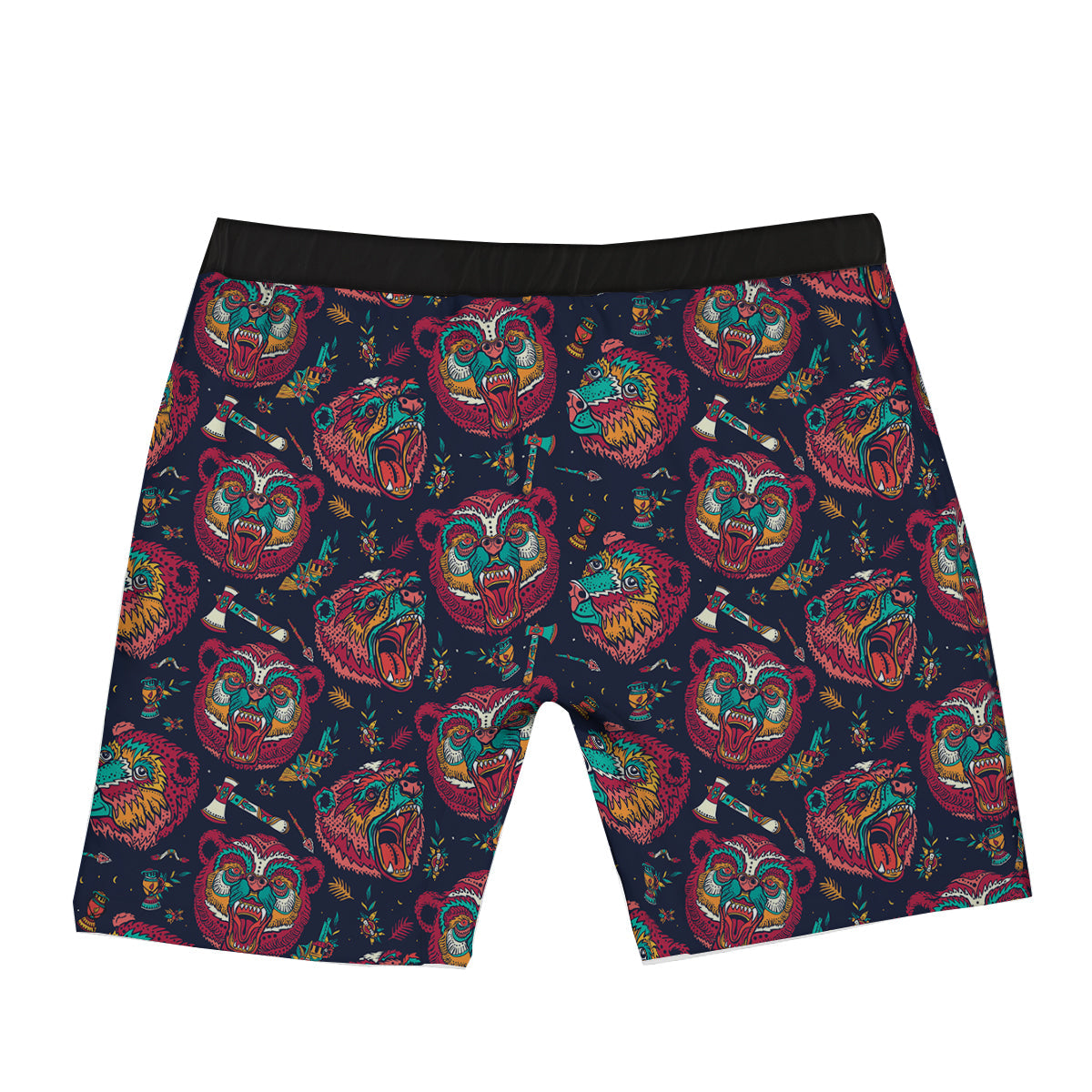 Grizz Bear Oldschool Tattoo Print Pattern Boxer Briefs-grizzshop