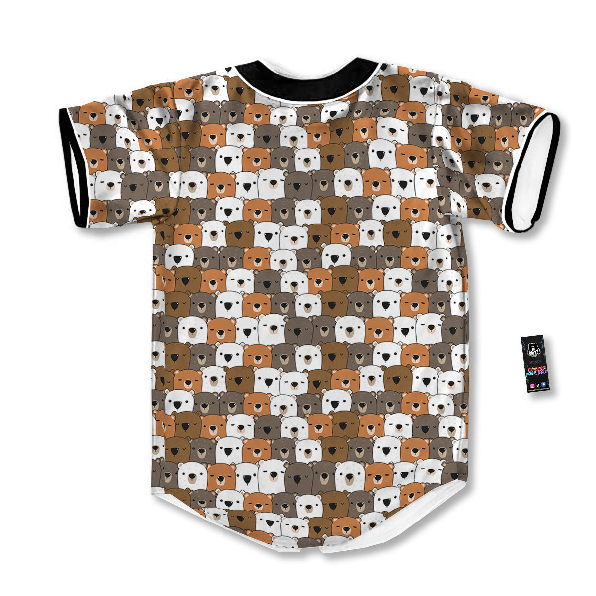 Grizzly Bear Cute Baby Print Pattern Baseball Jersey-grizzshop