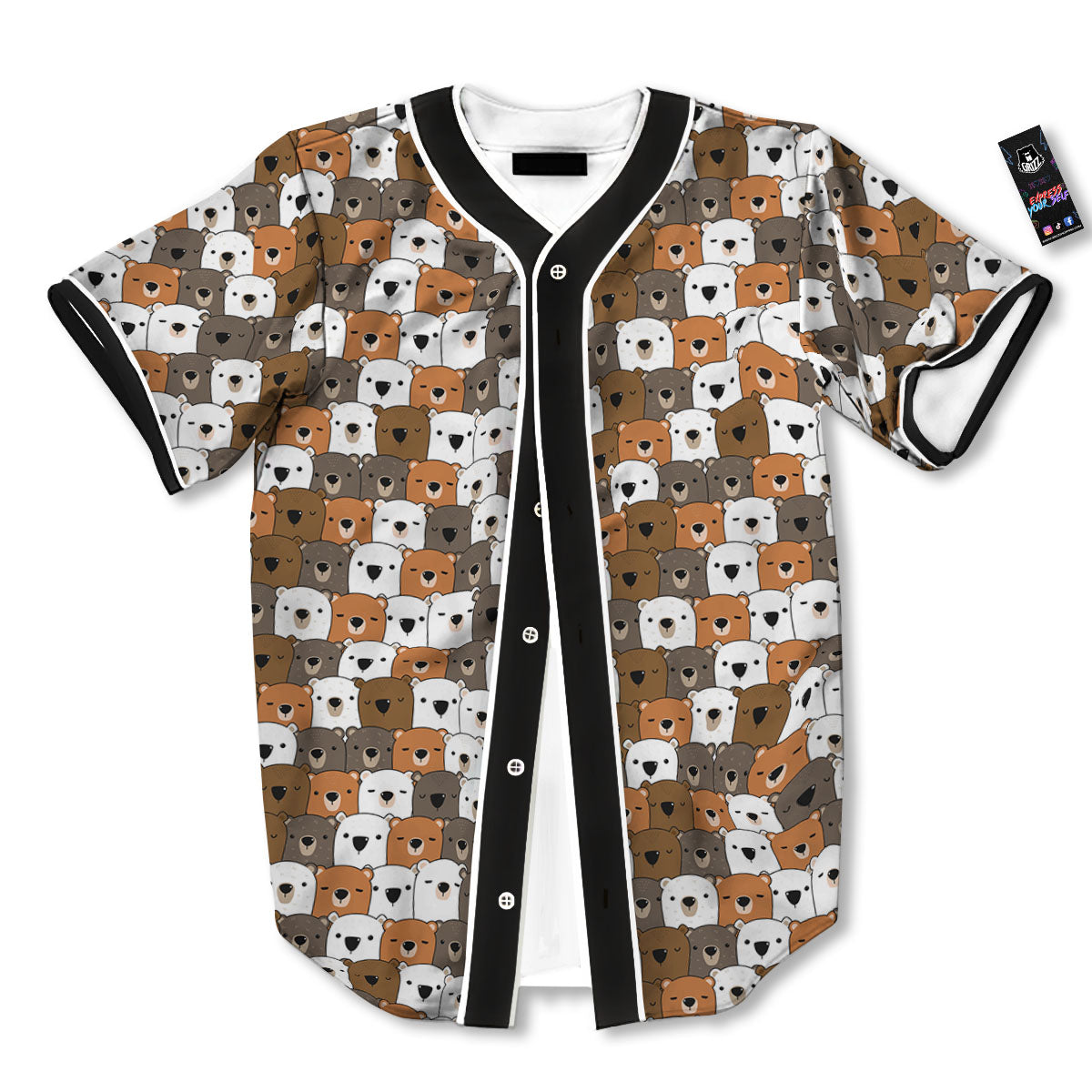 Grizzly Bear Cute Baby Print Pattern Baseball Jersey-grizzshop