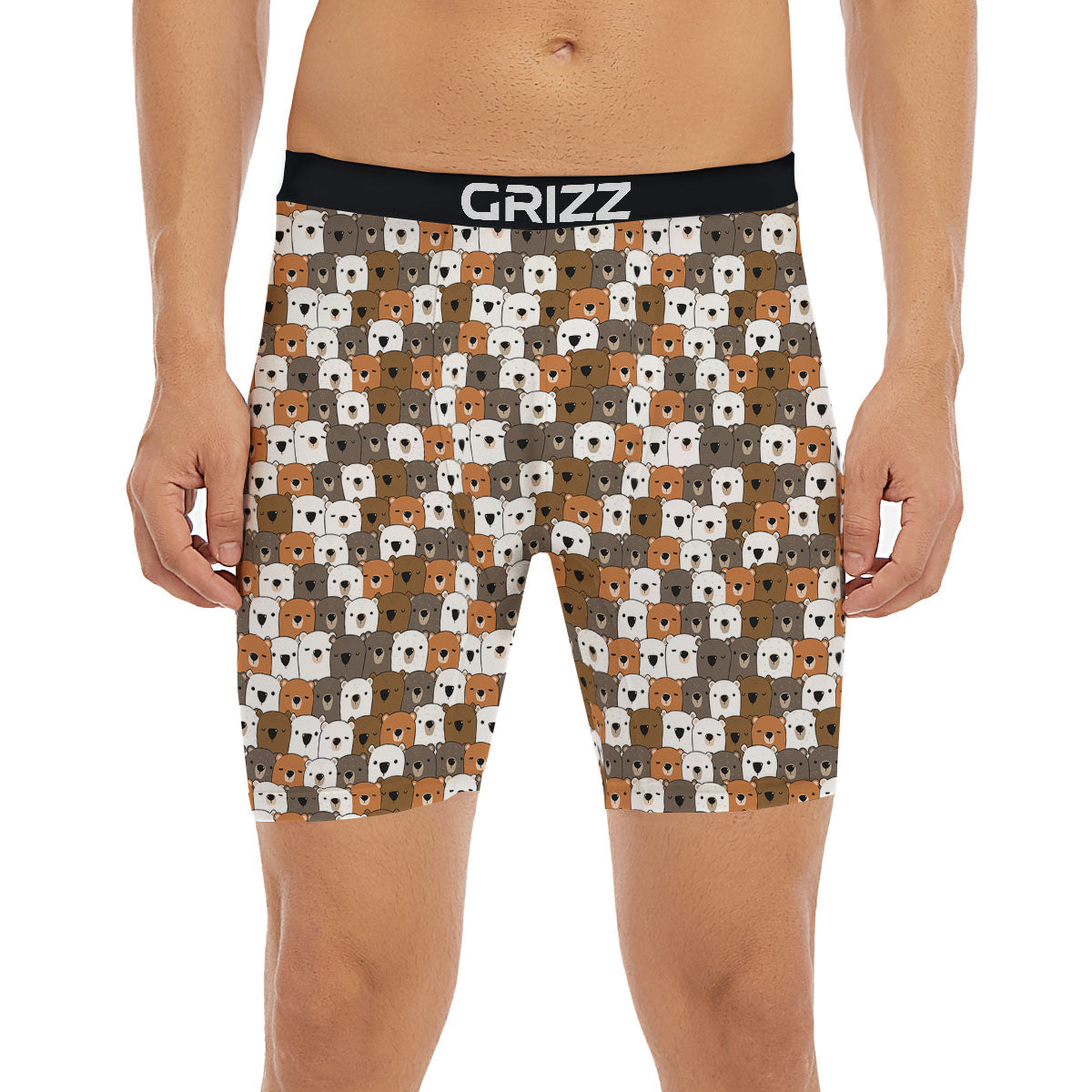 Grizzly Bear Cute Baby Print Pattern Boxer Briefs-grizzshop