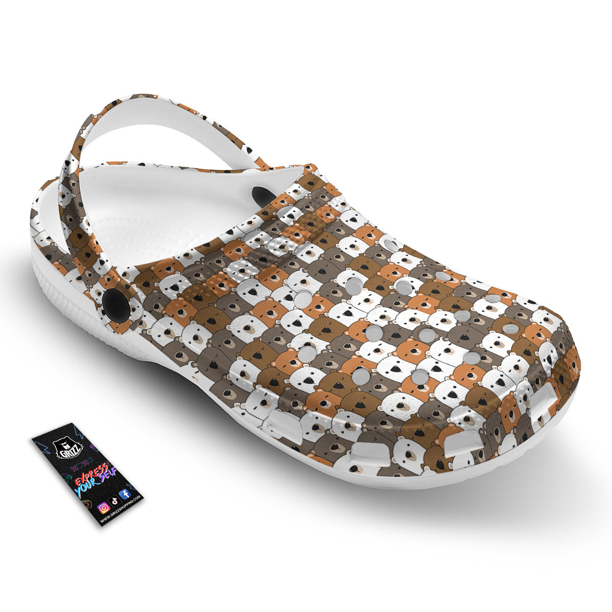 Grizzly Bear Cute Baby Print Pattern Clog-grizzshop