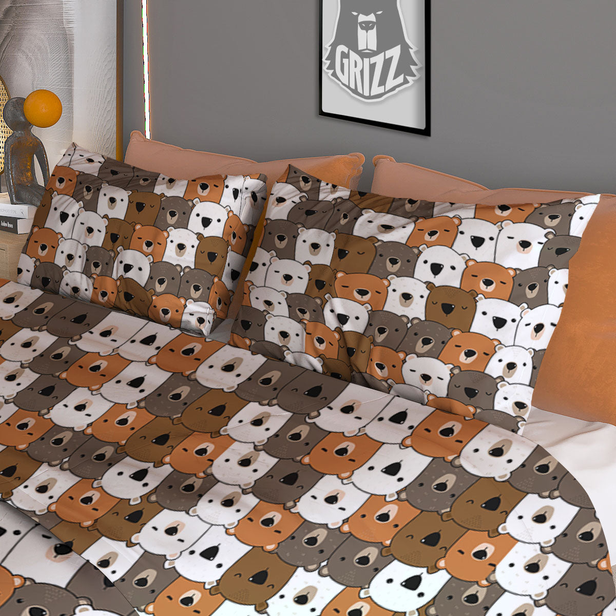 Gingerbread Man Cute Print Pattern Duvet Cover Bedding Set