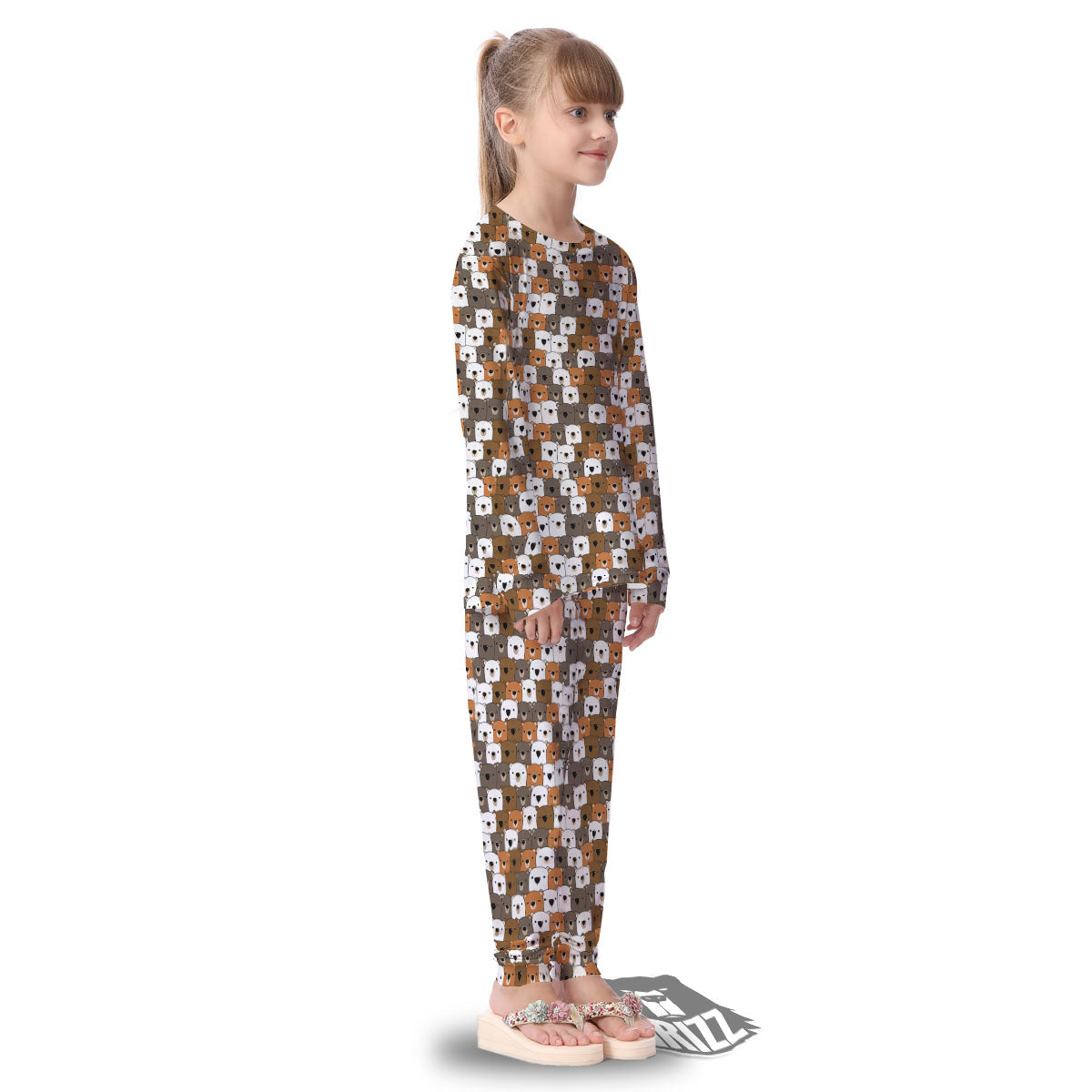 Grizzly Bear Cute Baby Print Pattern Kid's Pajamas-grizzshop