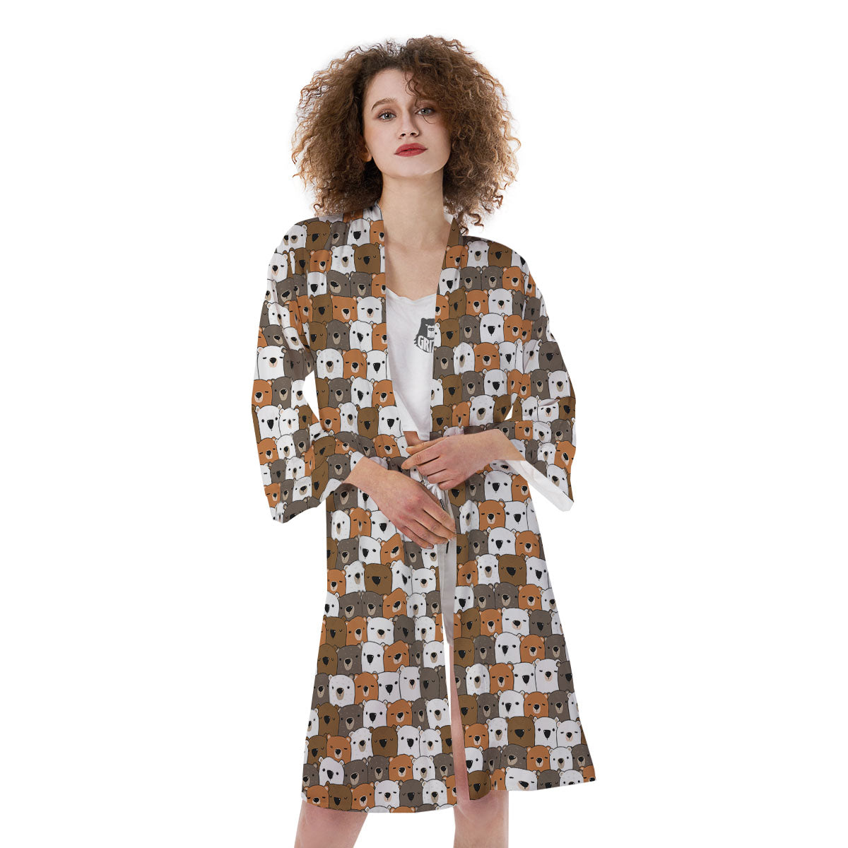 Grizzly Bear Cute Baby Print Pattern Kimono-grizzshop